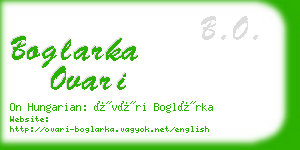 boglarka ovari business card